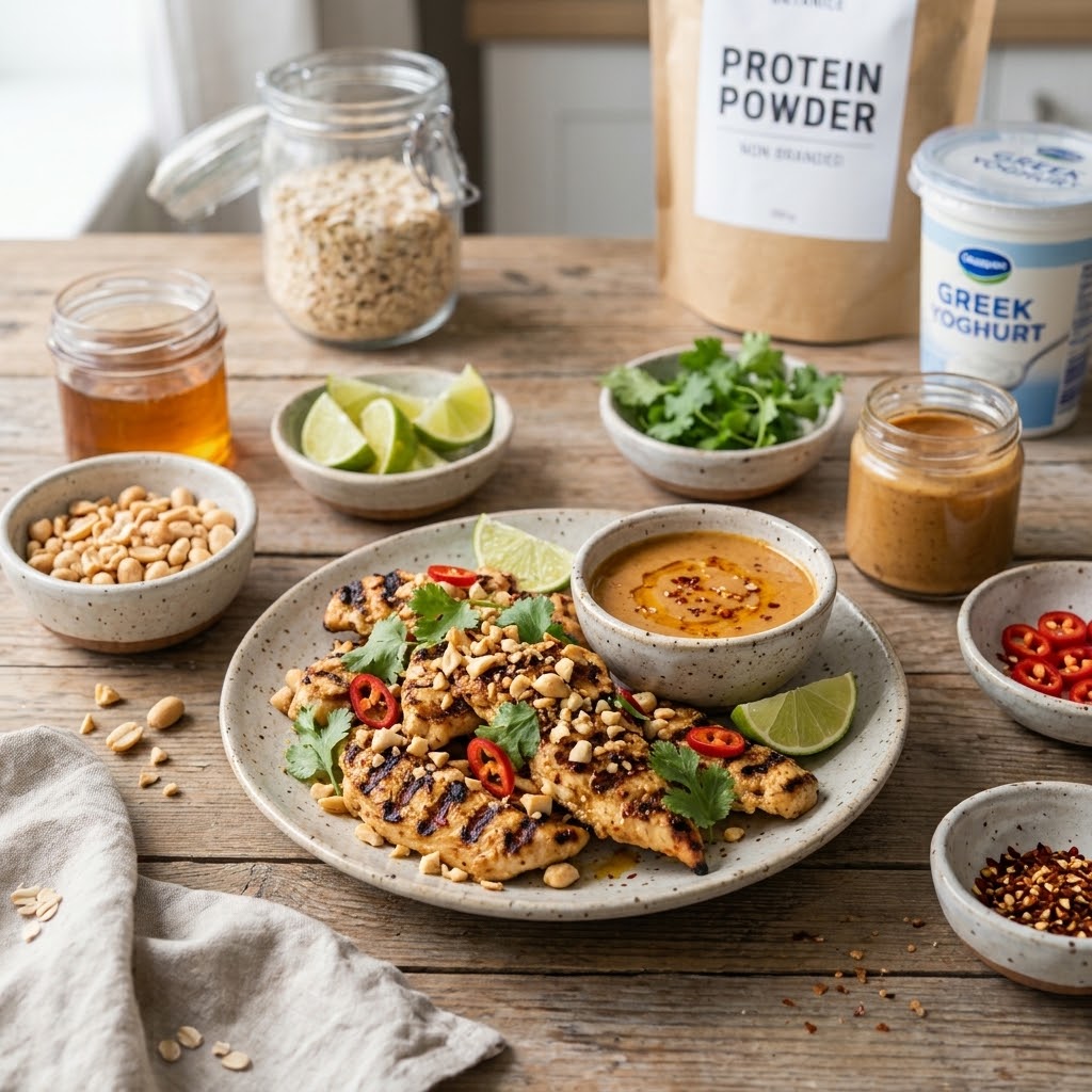 Nutty Chicken Satay Strips
