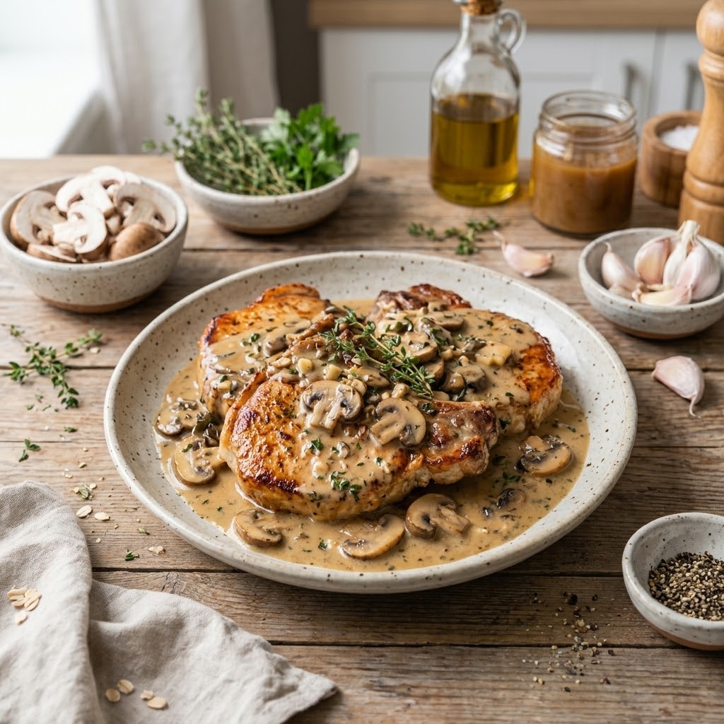 Pork Chops in Creamy Mushroom Sauce